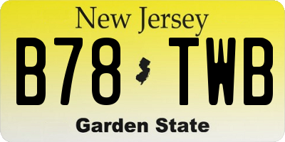 NJ license plate B78TWB
