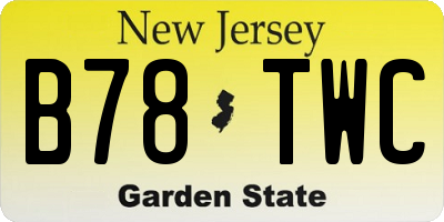 NJ license plate B78TWC