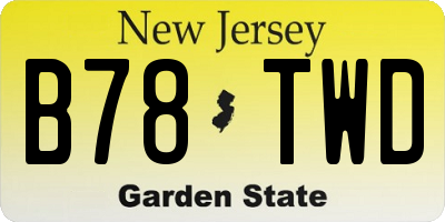 NJ license plate B78TWD