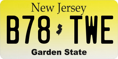 NJ license plate B78TWE