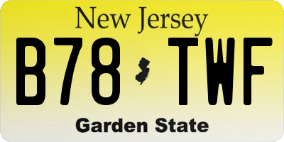 NJ license plate B78TWF