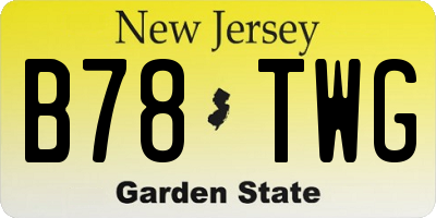 NJ license plate B78TWG