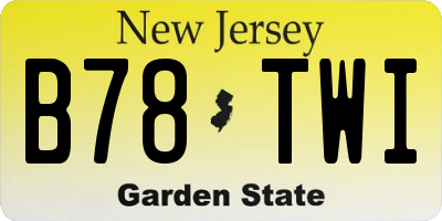 NJ license plate B78TWI