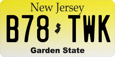 NJ license plate B78TWK
