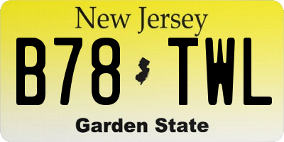 NJ license plate B78TWL