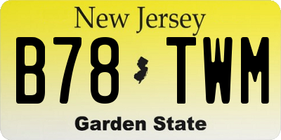 NJ license plate B78TWM