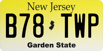 NJ license plate B78TWP