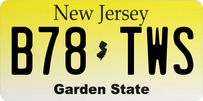 NJ license plate B78TWS