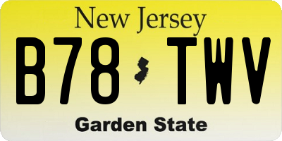 NJ license plate B78TWV