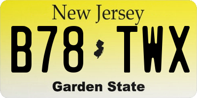 NJ license plate B78TWX