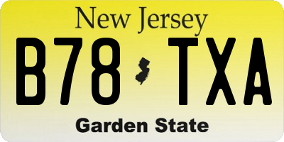 NJ license plate B78TXA
