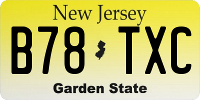 NJ license plate B78TXC