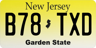 NJ license plate B78TXD
