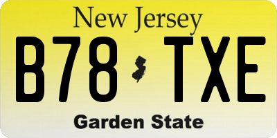 NJ license plate B78TXE