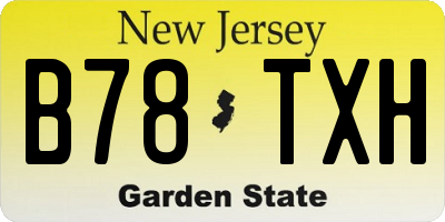 NJ license plate B78TXH