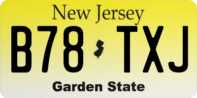 NJ license plate B78TXJ