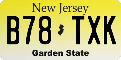 NJ license plate B78TXK