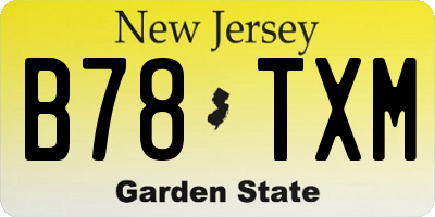NJ license plate B78TXM