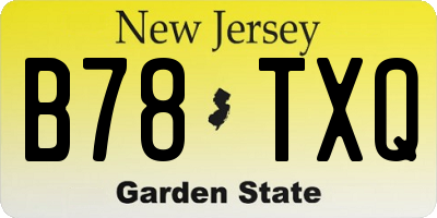 NJ license plate B78TXQ