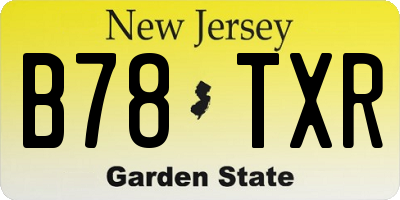 NJ license plate B78TXR