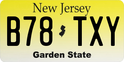 NJ license plate B78TXY