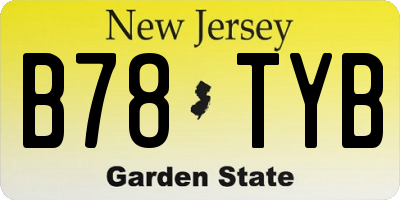 NJ license plate B78TYB