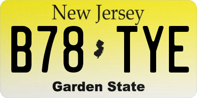 NJ license plate B78TYE