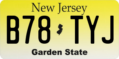 NJ license plate B78TYJ