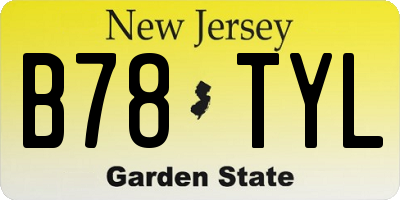 NJ license plate B78TYL