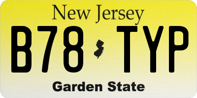 NJ license plate B78TYP