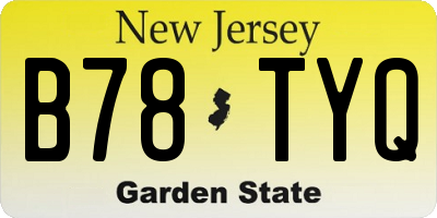 NJ license plate B78TYQ