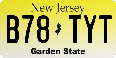 NJ license plate B78TYT