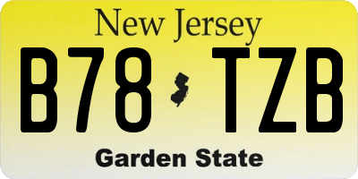 NJ license plate B78TZB