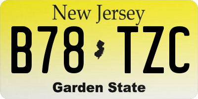 NJ license plate B78TZC