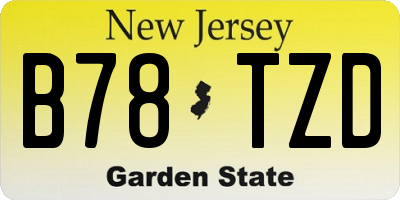 NJ license plate B78TZD