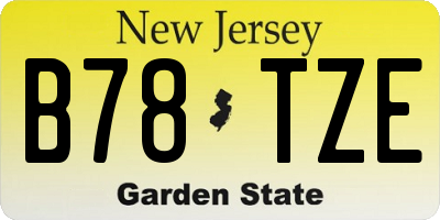NJ license plate B78TZE