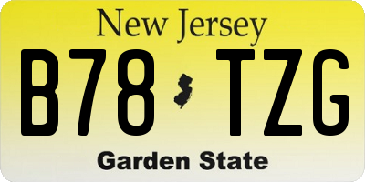NJ license plate B78TZG