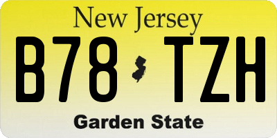 NJ license plate B78TZH
