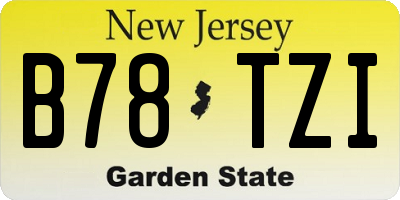 NJ license plate B78TZI