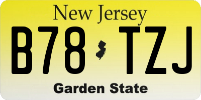 NJ license plate B78TZJ