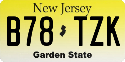 NJ license plate B78TZK