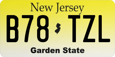 NJ license plate B78TZL