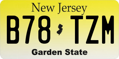 NJ license plate B78TZM