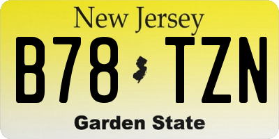 NJ license plate B78TZN
