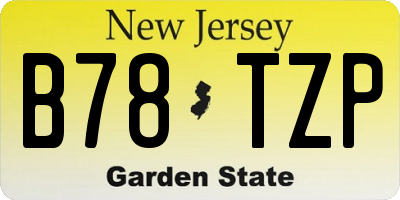 NJ license plate B78TZP