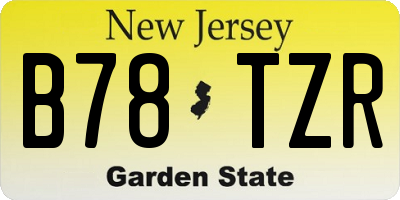 NJ license plate B78TZR