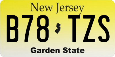 NJ license plate B78TZS
