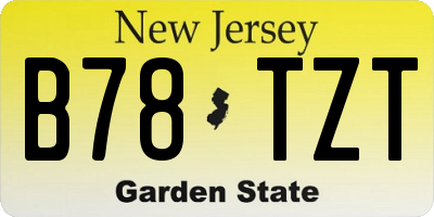 NJ license plate B78TZT