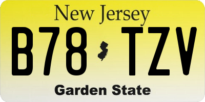 NJ license plate B78TZV