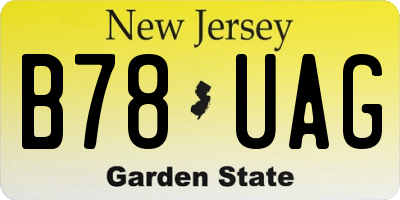 NJ license plate B78UAG